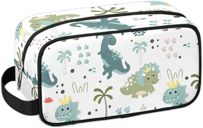 Kids Toiletry Bag for Boys Girls,Cute Dinosaur Travel Hanging Wash Bag Small Makeup Organizer Cosmetic Bag for Women Traveling Toiletries with Handle