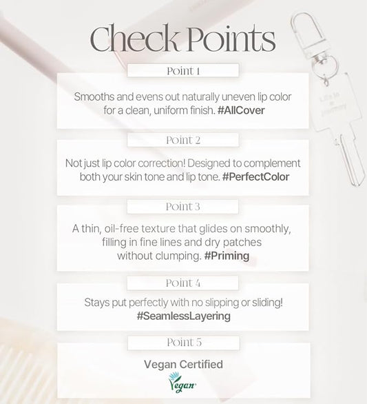 Heart Percent Dote On Mood All Cover Lip Base, Comfortable & Flawless Lip Tone & Texture Correction w/Lightweight Texture, #02. Creamy Rose