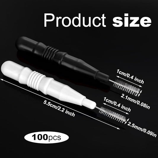 BBTO 100 Pcs Braces Dental Brush Flosser for Cleaner Interdental Brush Toothpick Tooth Flossing Head Oral Dental Toothpick Cleaners Cleaning Tool(Black, White)