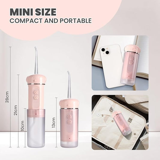 Kids Water Dental Flosser, Portable Water Flosser for Teeth 150ML Rechargeable Oral Irrigator with 3 Modes & 4 Nozzles, IPX5 Waterproof for Home and Travel