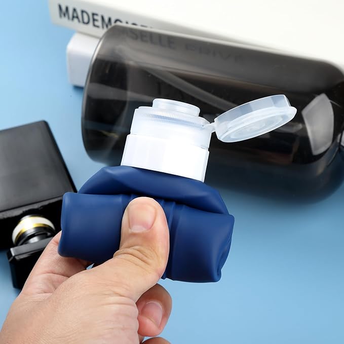 Travel Bottles for Toiletries, Large 6oz Oversize Containers, BPA Free Leak Proof Tubs Refillable Liquid Traveler Accessories with Toiletry Bag for Cometic Shampoo and Lotion Soap (4 Pack)