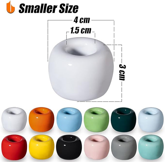 Urbanstrive Sleek Mini Ceramics Toothbrush Holder Stand for Bathroom Vanity Countertops (1-Pack White)