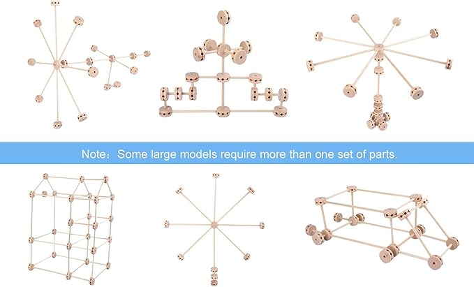 Wooden Building Blocks for Kids, STEM Preschool Learning Toys for Children, Educational Creative Construction Gift for Boys and Girls, 60 Pcs.