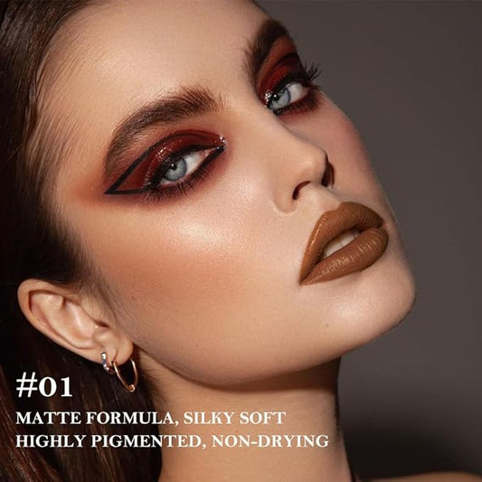 2Pcs Gradient Matte Lipstick Crayon Lip Liner pencil, Flawless Contour Gradual Ombre Effect lip Pencil, for Women Long Lasting Waterproof Smudge Proof Lipstick Pencil 01#+04#