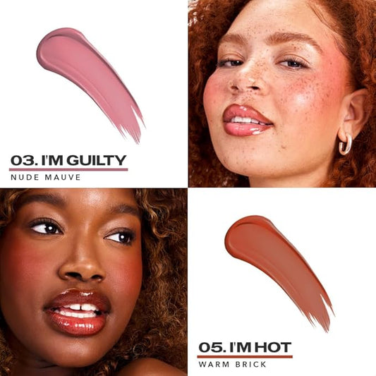 Sacheu Cheek STAY-N Liquid Blush for Cheeks — High Pigment, Buildable, Lightweight Cream Blush for Dewy & Radiant Flushed Cheeks — Long-lasting & Cruelty Free, Sugar & Spice Duo