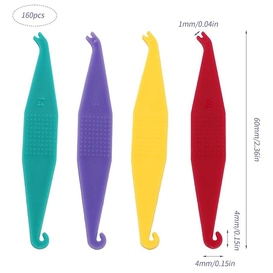 160PCS Colorful Braces Rubber Band Tool, Disposable Plastic Orthodontic Rubber Bands Tool Dental Elastic Rubber Bands Placers for Braces,Braces Removal KitBraces Rubber Bands Tool Braces Tools