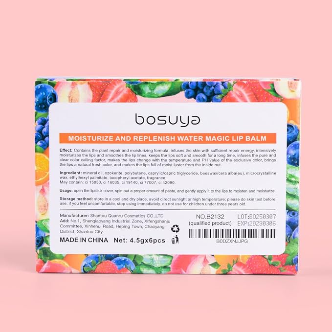 Fruit flavor lip balm,6 pack Natural Soft All-Day Moisturizer with Vitamin E and Coconut Oil,100% Natural & Organic Lip Balm Sticks for repair chapped lips or dry lips