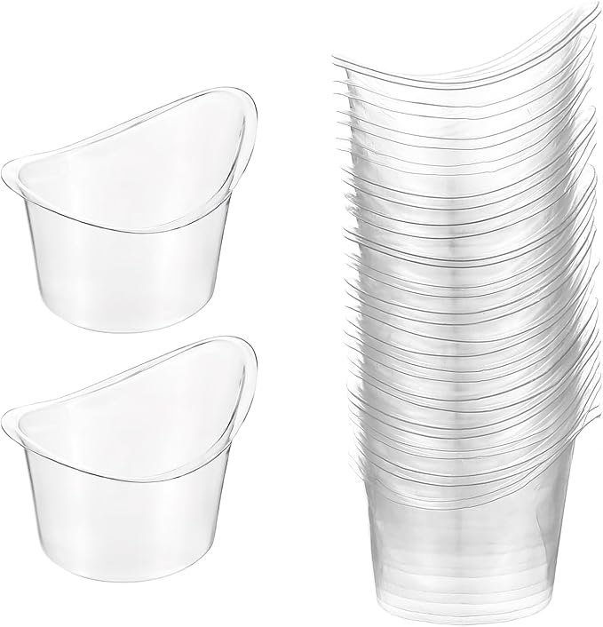 40Pcs Eye Wash Cup 5ml Disposable Eyewash Cups for Eye Rinse and Flush Silicone Eyes Flush Cleansing Cup Portable Plastic Measuring Cup for Quick Effective Soothing Tired Refresh Clean Dust Makeup