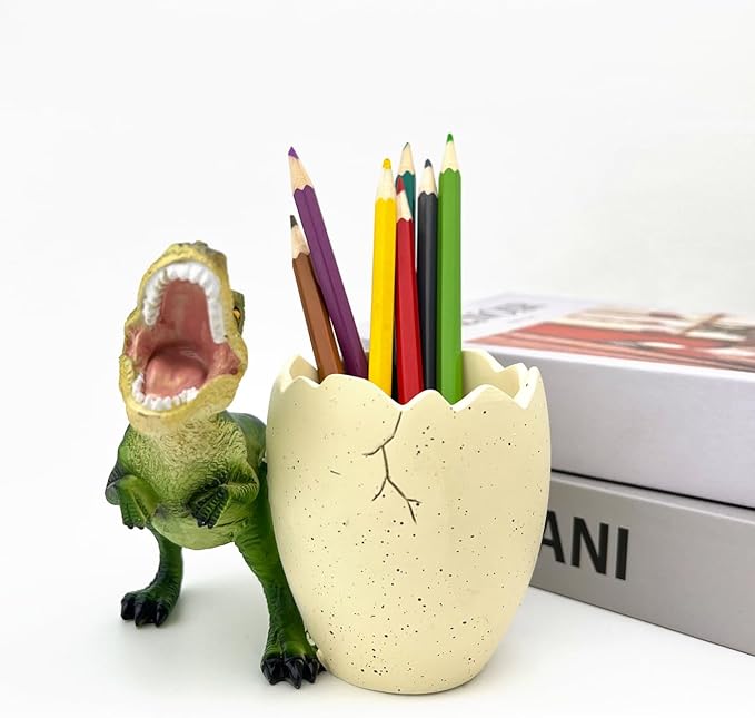 FlidRunest Dinosaur Kids Toothbrush Holders for Bathrooms - Cute Dino Tooth Brush Holder - Easy to Clean Toothbrush and Toothpaste Holder - Toothbrush Holder Toothbrush Organizer-Green