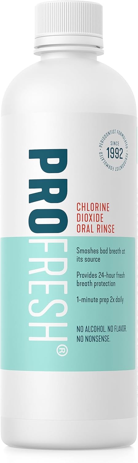 ProFresh Oral Rinse, 16.9 Ounce, 2 Week Supply, Includes Prep Pack, Alcohol Free, Flavor Free, Fights Bad Breath