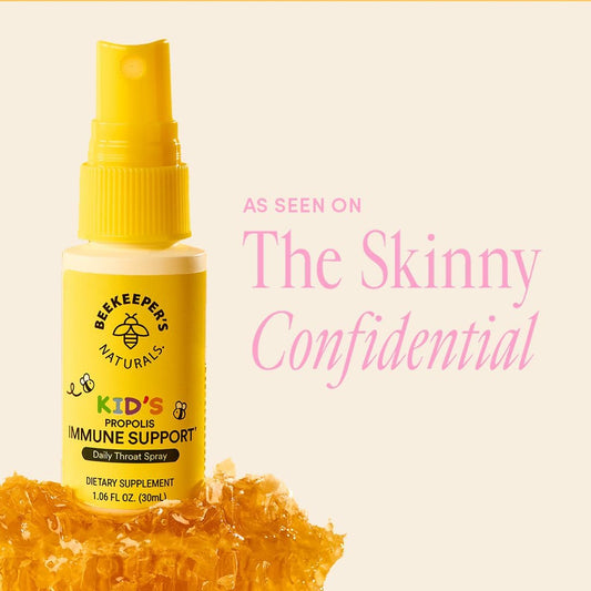 Beekeeper's Naturals Kids Propolis Throat Spray 95% Bee Propolis Extract - Natural Immune Support & Sore Throat Relief, Antioxidants & Gluten-Free, 1.06 oz (Pack of 2)