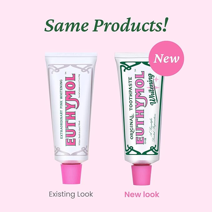 EUTHYMOL Whitening Toothpaste Set (Gift Set, 3.7fl oz*2, Sqeezer Set) - Stain Removal in 2 Weeks, Long-Lasting Freshness for Sensitive Gum & Teeth. Bad Breath, Cavity Prevention