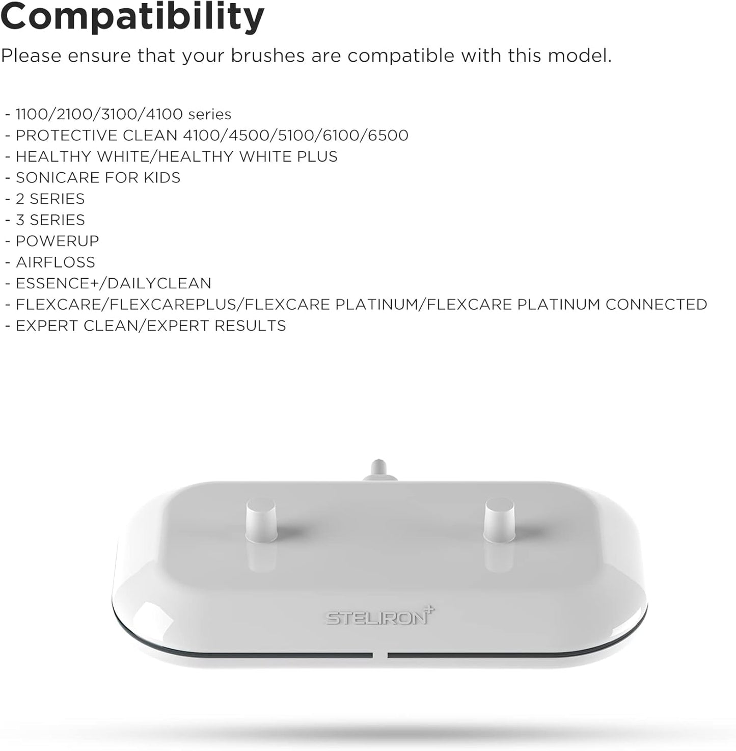 Galvanox Dual Toothbrush Charger for Philips Sonicare Electric Toothbrushes - Replacement for HX6100 Works with Protective Clean 4100, 6100, Kids Models & More (Waterproof Charging Base) 2-in-1