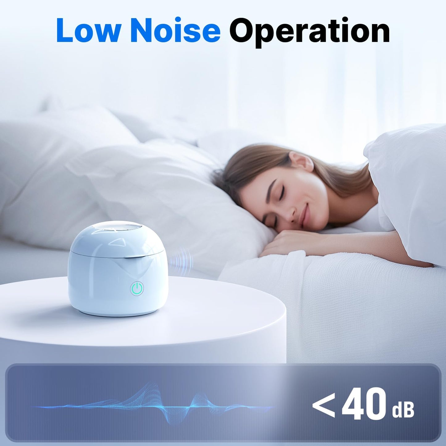 Ultrasonic Retainer Cleaner - UV Dental Cleaning Pod Night Guard Cleaner for Dentures, Aligner, Braces, Toothbrush Heads, Jewelry (Blue)