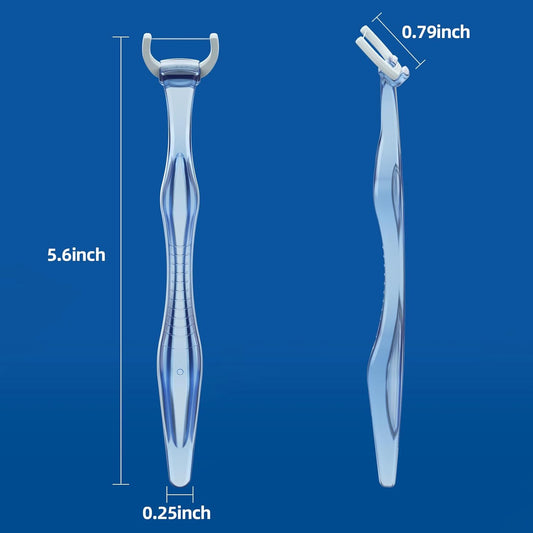 RAZOKO Dental Flosser Kit, Extra Strong Shred-Resistant Floss, for Hard-to-Reach Areas, PTFE & PFAS Free, 2 Handles + 240 Refill Heads