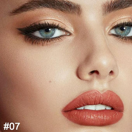 Kaely 2-in-1 Rose Gold Metallic Lip Liner & Lipstick Set Kit for Women, Lips Kit with Lip Liner Lip Stains Long Lasting Waterproof 24 Hour Lipstick and Lip Liners Combo Lipliners Pencil Set 07