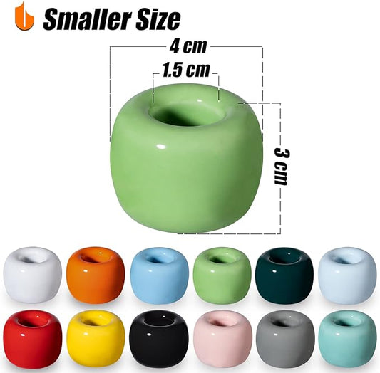 Urbanstrive Sleek Mini Ceramics Toothbrush Holder Stand for Bathroom Vanity Countertops (Green 1-Pack)