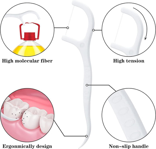 200PCS Dental Floss Sticks - Disposable Toothpicks for Teeth Cleaning, Teeth Sticks, Tooth Picks, Floss Picks (200 Picks)