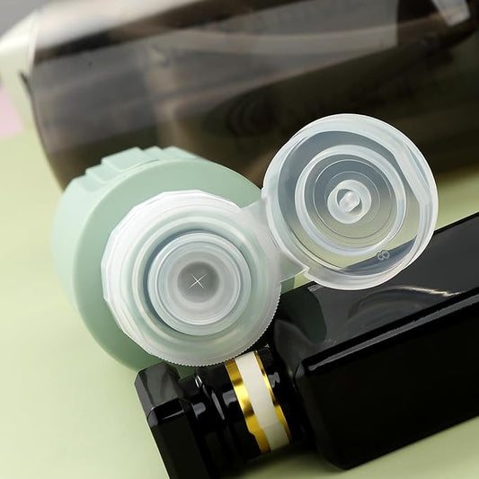 Travel Bottles for Toiletries, Large 6oz Oversize Containers, BPA Free Leak Proof Tubs Refillable Liquid Traveler Accessories with Toiletry Bag for Cometic Shampoo and Lotion Soap (4 Pack)