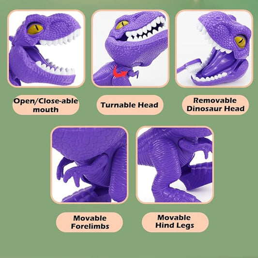 10PCS Plastic Dinosaur Simulation Dentist Play Set Animation Medical Kit Pretend Toy for Kids Hygienic Habbit Cultivation Role Play Game for Children 5 Models 4 Colors Simple OPP Bag Packaging (Red)