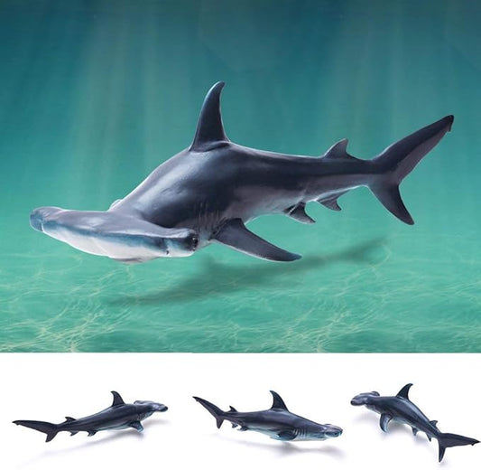 Gemini&Genius Hammerhead Shark for Kids Swimming Pool Beach Bathing Toys Soft Rubber Realistic Sea Animal Shark Marine Animal World Lemon Shark Action Figure