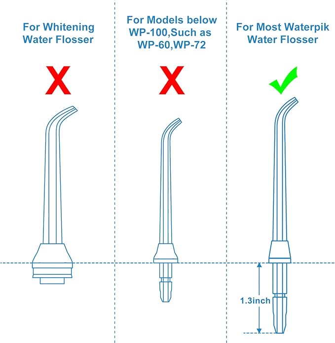 Flosser Replacement Tips for Waterpik Water Flosser, Reach Flosser Refill Heads Replacement Heads for Waterpik, Compatible with Waterpik Oral Irrigator & Dental Flosser(6 Classic Jet Tips)
