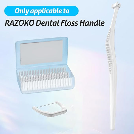 RAZOKO Disposable Snap-On Flosser Refill Heads 180 Count Fits for RAZOKO Dental Floss Handle
