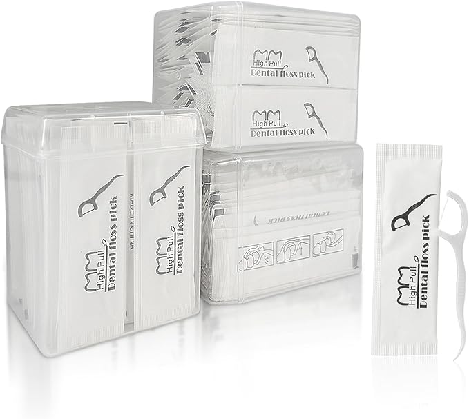 210 Ct Travel Floss Picks Bulk - Individually Wrapped Curved Tip Non-Slip Grip, for Adults Daily Oral Care, Braces Friendly, with 3 Storage Cases Home Office Travel Use, Wax-Free