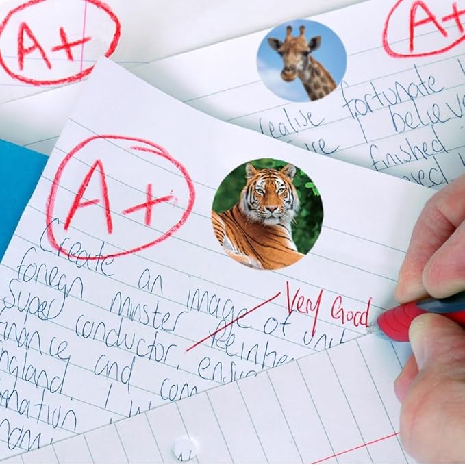 600 Pcs Zoo Animals Stickers for Kids, 1.5 Inch Round Jungle Animal Stickers for Boys Girls Birthday Party Favor Gifts Decoration Teachers Student Classroom Reward