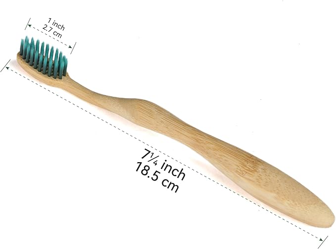 Bamboo Toothbrushes for Adults, BPA Free Bristles, Medium Soft, 5 PCS Bamboo Toothbrush for Dental Hygiene, Gum Care, Compostable, Eco Friendly, Compostable and Sustainable (Blue)