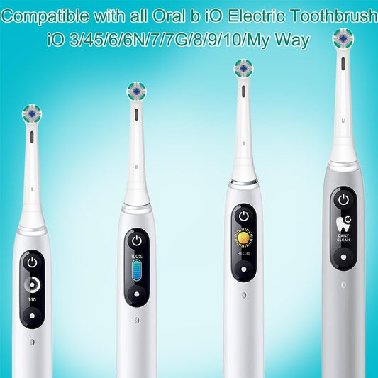 Replacement Heads Compatible with Oral B iO Electric Toothbrush, Toothbrush Heads Fit for Oral-B iO 2/3/4/5/6/7/8/9/10 Series with Covers, White 8pcs