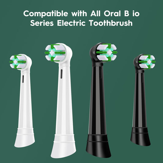 IO Intelligent Cleaning Replacement Heads Compatible with Oral b iO 2/3/4/5/6/7/8/9/10 Series Electric Toothbrush, 8 Pcs IO Brush Heads Compatible with Oral b iO for Sensitive, Deep Clean(Black/White)