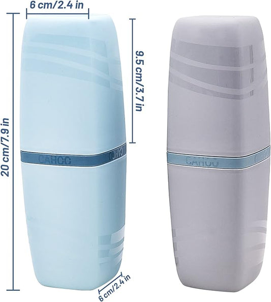2 PCS Travel Toothbrush Case, Portable Multifunctional Toothbrush Holder, Toothbrushes Toothpaste Separate Storage Wash Cup for Business Trip, Camping