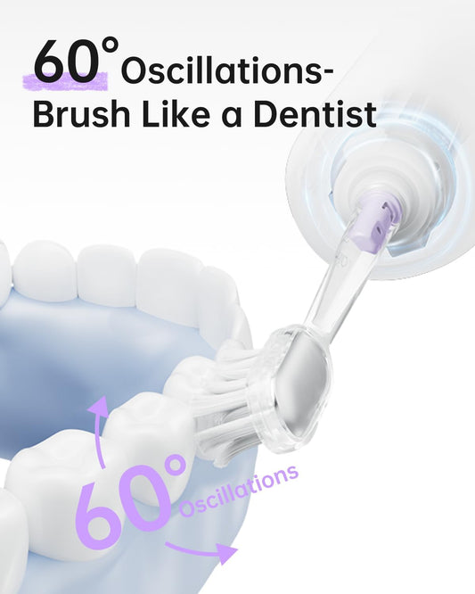 Laifen Wave Special Electric Toothbrush, New 2025 Version Oscillation & Vibration Sonic Electric Toothbrush for Adults with App, 2 Brush Heads, IP68 Waterproof Travel-Friendly (Misty Lavender)