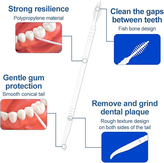 Super Deer 300Count Brushpicks Interdental Toothpicks,Soft Bristle Dental Floss Picks Toothpicks,Helps Removes Plaque and Debris Between Your Teeth (1)