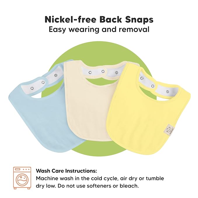 8-Pack Organic Baby Bibs for Boys, Girls - Soft Cotton Drooling and Teething Bibs for Baby Girl & Boy, Extra Absorbent, Easy To Clean & Put On for Toddler, Newborn, Infant 0-24 Months (Dawn)