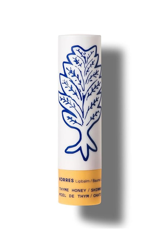 KORRES Lip Butter Stick Thyme Honey Shimmer, Hydrating Lip Balm with Greek Hypericum Balsam Oil, Moisturizing & Subtle Tint for Soft Lips, Lip Care for Women & Men, 0.17 oz, Stocking Stuffer