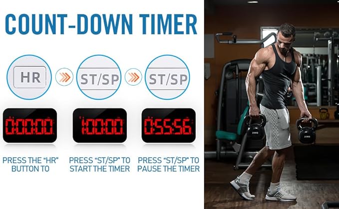 LED Timer (1.5" Number) with Voice Reminder, Digital Magnetic Timer, Countdown/Up, Rechargeabilit, Brightness Display, 3 Volume Levels and Vibration Mode, for Classroom, Study (red)