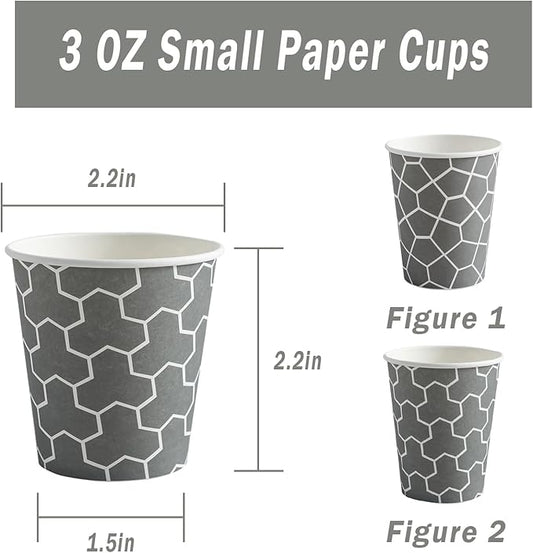 600 Pack 3 oz Paper Cups, Small Bathroom Cups Disposable Mouthwash Cups, Mini Paper Cups for Bathroom, Party, Picnic, Travel and Event