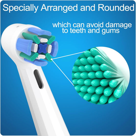 8 Pack Replacement Heads Compatible with Oral B iO Toothbrushes, Brush Heads for Oral-B iO 2/3/4/5/6/7/8/9/10/7G Series, with Covers, White