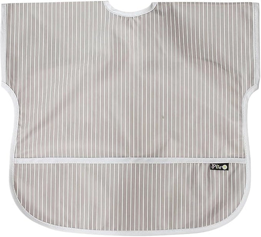 Short Sleeve Waterproof Bib for Toddlers – Easy Clean Feeding Apron for Mealtime, Daycare, Self-Feeding, Lightweight