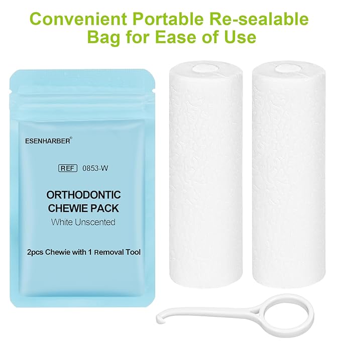 Invisalign Chewies, Chewies for Invisalign Aligners, Each Resealable Pouch Contains 2 Chewies and an Invisalign Remover Tool for Retainer and Orthodontic Care (Green Mint)