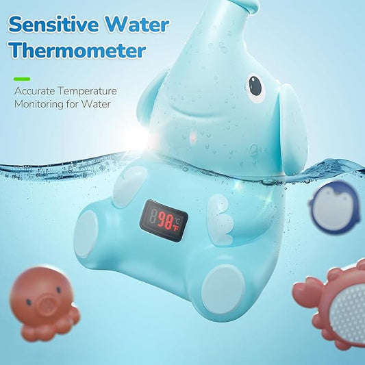 G-WACK Baby Bath Toys Shower Head Sprayer with Water Thermometer for New Borns, Toddlers and Kids | Baby Accessories, and Essentials in Bathtub or Sink | Shampoo Bath Rinser | USB Rechargeable-V2