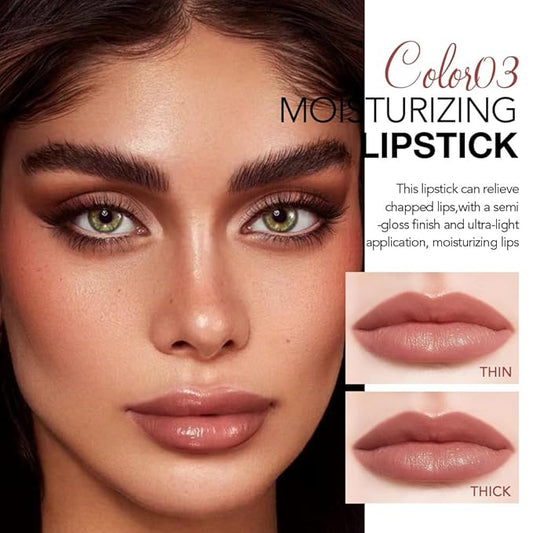 1Pcs Tinted Lip Balm Moisturizing Lipstick – Waterproof Hydrating Matte Lip Balm for Women, Creamy Natural Color Stain for Dry Lips, Soft Matte Finish with Subtle Scent (#03 Bean Paste Brown)