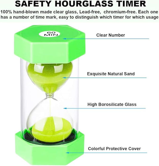 SuLiao Hourglass Timer Sand Clock 2 Minute: Colorful Sand Timer 2 Minute, Small Green SandWatch 2 Min, Plastic Hour Glass Sandglass for Kids, Games, Decor, Classroom, Kitchen, Toothbrush