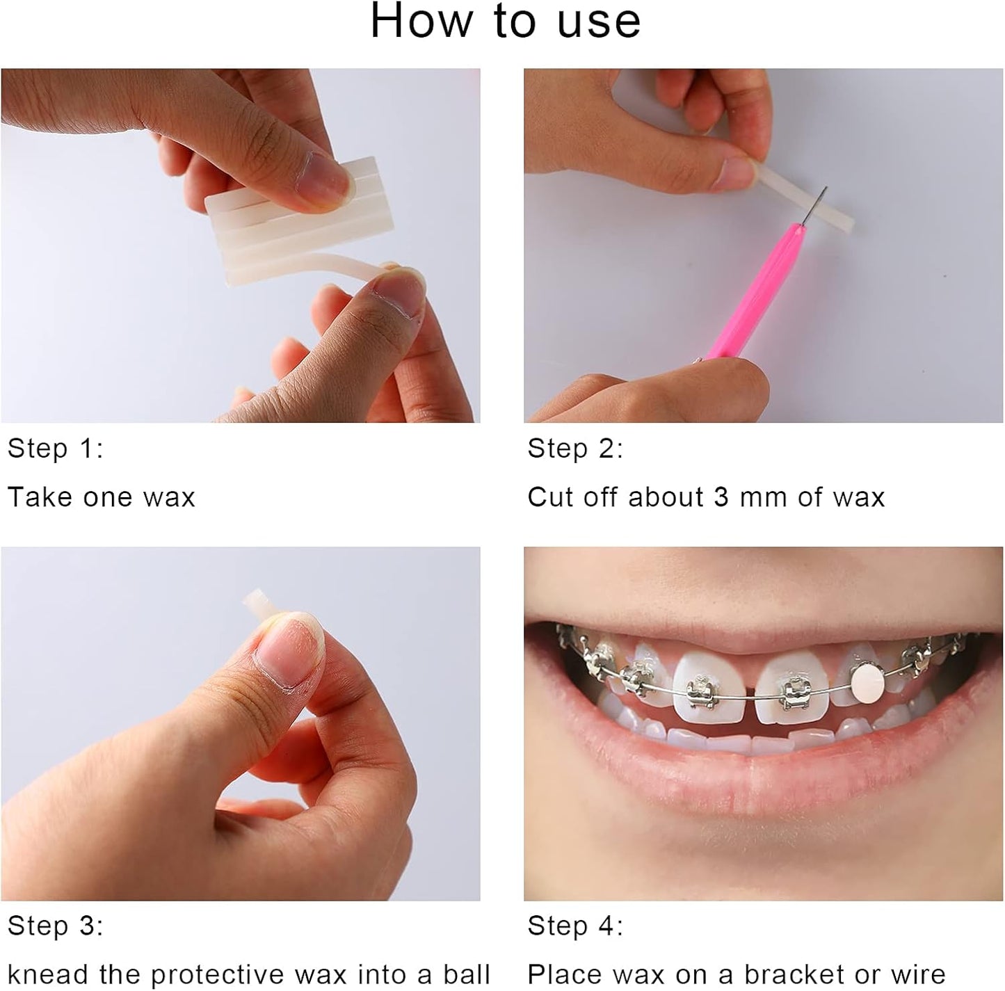 MorTime 12 PACK Braces Wax Dental Wax with Colorful Storage Cases, 60 Orthodontic Wax Strips for Braces Aligners Wearer