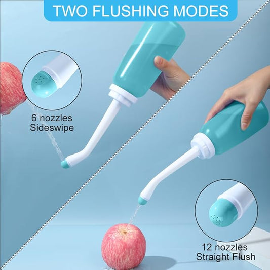 Handheld Personal Bidet Bottle, Bottle for Gentle Postpartum Care and Cleansing, Feminine Care,Personal Perineum Cleansing, 350Ml Portable Travel Bidet(Green), Resistant to 100ºC, Bonus Bag