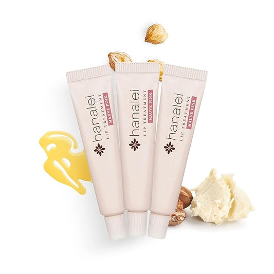 Hanalei Hydrating Lip Treatment Balm – Cruelty-Free, Paraben-Free Moisturizer for Severely Dry, Chapped Lips – Kukui Oil, Shea Butter & Grapeseed Oil –Mauve Pink Tint, Travel-Size 3-Pack (5g X 3)