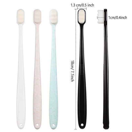 Boao 4 Pieces Extra Soft Toothbrushes for Sensitive Gums with 20000 Micro Nano Bristle for Adult Pregnant Gum Recession Elderly Braces, Protect Fragile Gums(Black, White, Green, Beige)