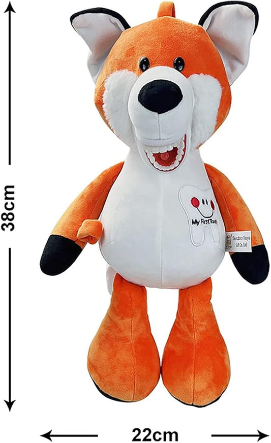 Tooth Fairy Plush Doll, YOUYA DENTAL Dental Plush Oral Health Presentation Puppet Fox Tooth Fairy Dental Educational Plush Small Size Doll with Teeth for Kids Chidren Boys Girls
